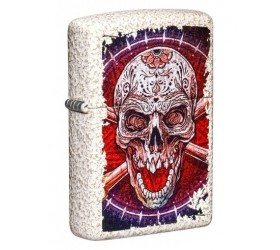 Bricheta Zippo Sugar Skull Crossbones Mercury Glass 49410