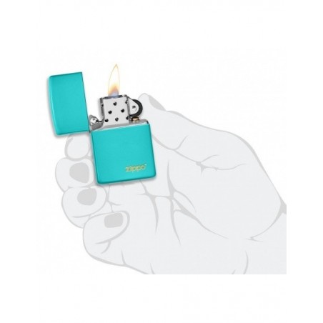 Bricheta Zippo Flat Turqoise Zippo Logo 49454ZL