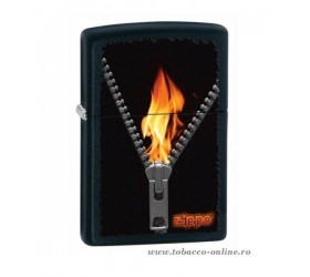 Bricheta Zippo Zipped Fire Black Matte