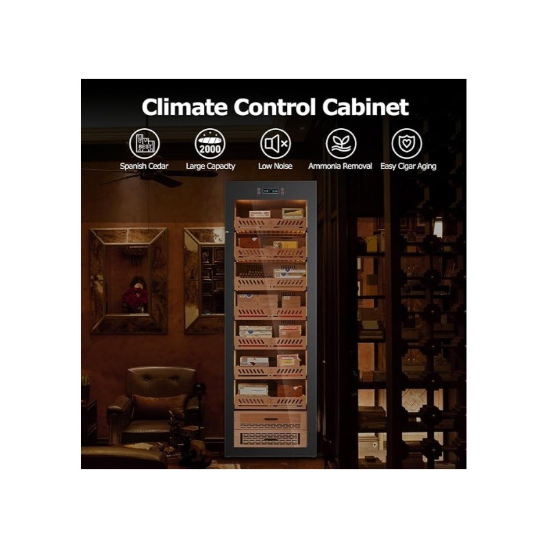 Humidor De Trabucuri Electric Yohtron Yc-448 Premium Negru