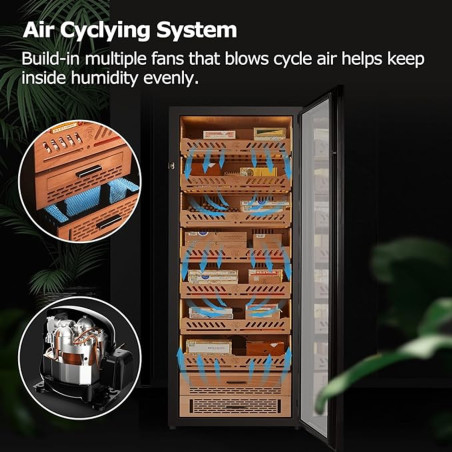 Humidor De Trabucuri Electric Yohtron Yc-448 Premium Negru