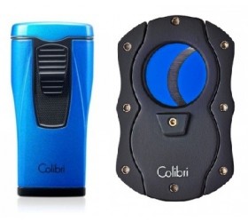 Set cutit si bricheta trabucuri Colibri Monaco Blue