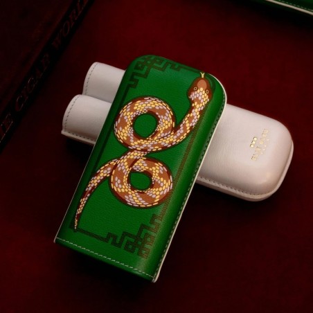 Etui Elie Bleu Snake pentru 2 trabucuri