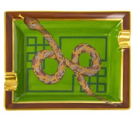 Scrumiera din portelan pictata manual Elie Bleu Snake