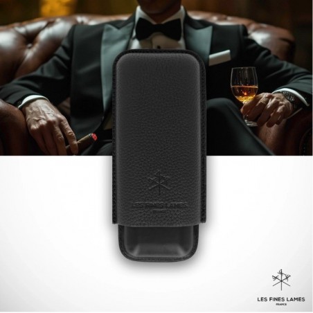 Etui trabucuri Les Fines Lames Cigar Case Duo Black