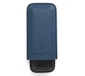 Etui trabucuri Les Fines Lames Duo Blue Pebble Leather