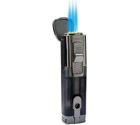 Bricheta Honest Triple Jet Flame Black with Cigar Punch
