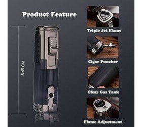 Bricheta Honest Triple Jet Flame Black with Cigar Punch