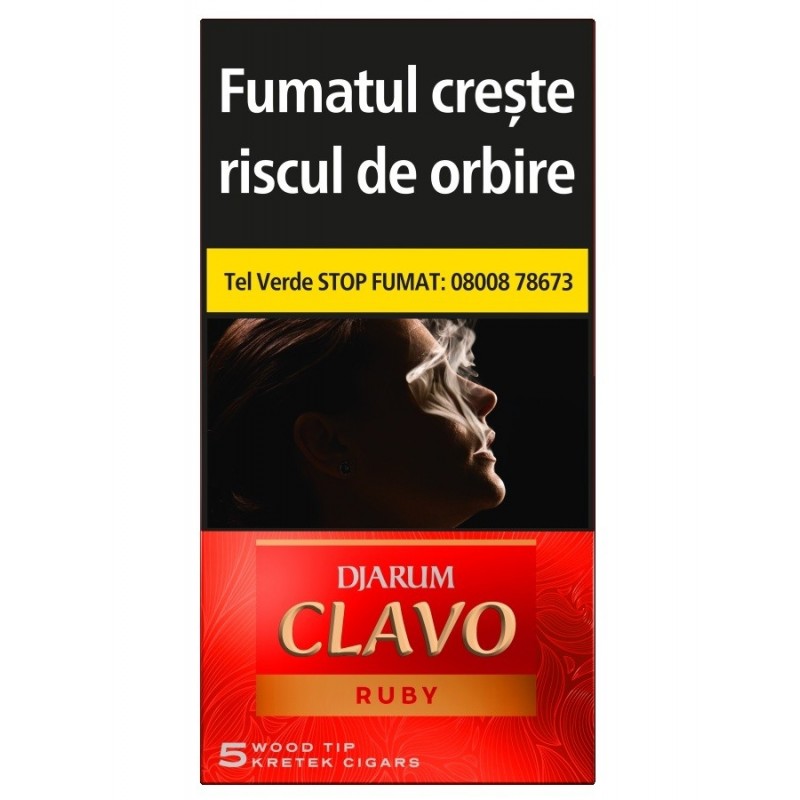 Tigari de foi Djarum Clavo Wood Tip Ruby Cherry (5) – Cigarillos Aromate Premium