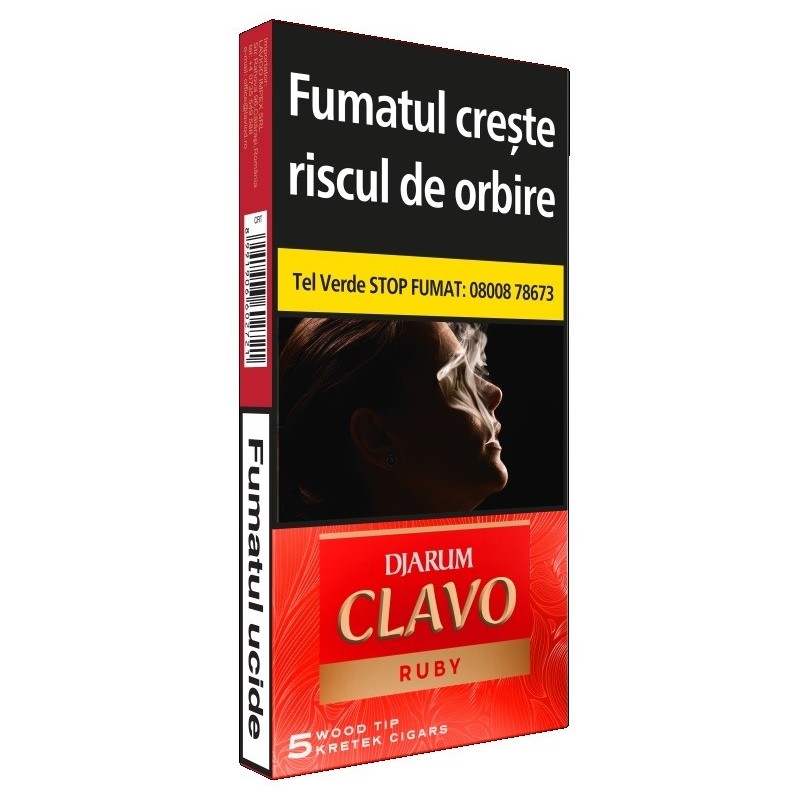 Tigari de foi Djarum Clavo Wood Tip Ruby Cherry (5) – Cigarillos Aromate Premium