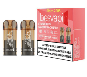 Cartus Besvapin 2x800 pufuri Strawberry Raspberry Cherry 20 mg.