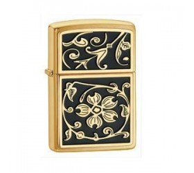 Bricheta Zippo Gold Floral Flush Emblem