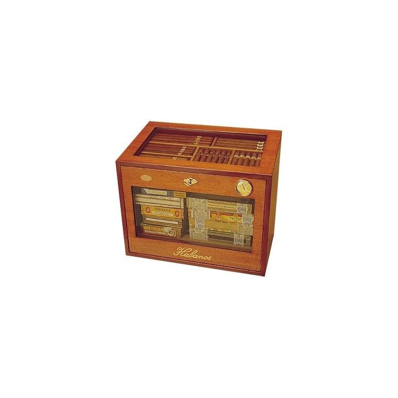 Humidor trabucuri Presidente Cristal Inclinado Barnizado
