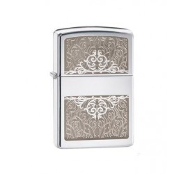 Bricheta Zippo Filigree Initial Polished Chrome