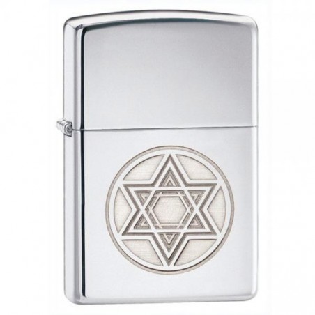 Bricheta Zippo Star of David High Polish Chrome
