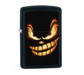 Bricheta Zippo Scary Jack o Lantern Black Matte