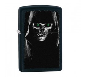 Bricheta Zippo Hooded Skull Black Matte