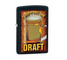 Bricheta Zippo I Support The Draft Black Matte