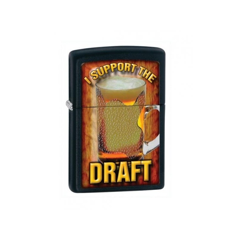 Bricheta Zippo I Support The Draft Black Matte
