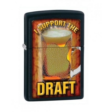 Bricheta Zippo I Support The Draft Black Matte