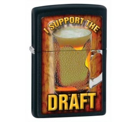 Bricheta Zippo I Support The Draft Black Matte
