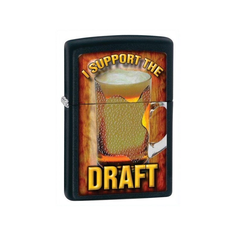 Bricheta Zippo I Support The Draft Black Matte